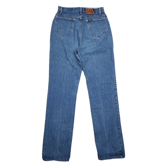 Vintage Lee Riders Jeans Womens 28x32 Blue Denim Tapered Union Made USA Made 80s - Picture 1 of 16